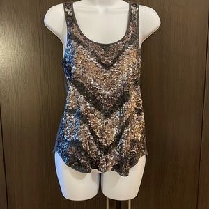 Express XS gray and black lightweight sequined tank